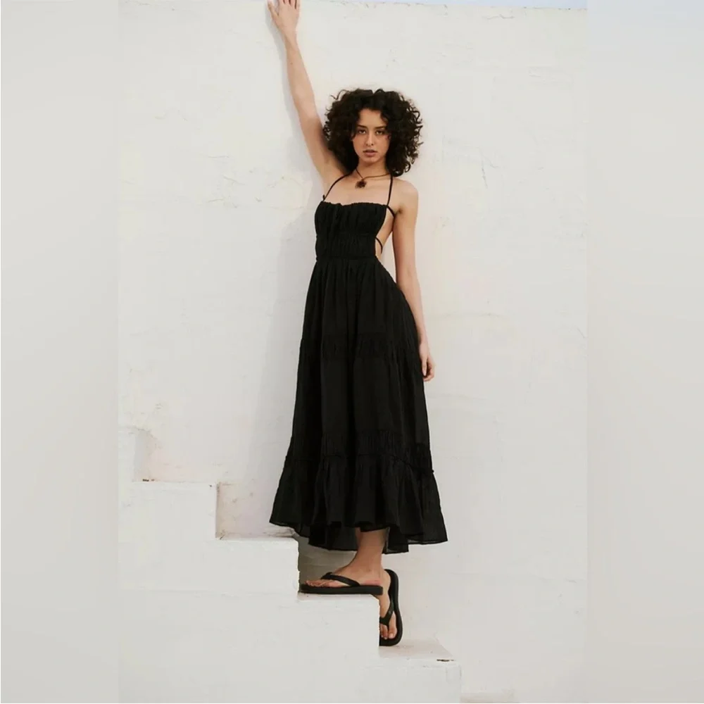 Free People Taking Sides Maxi in Black